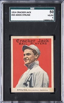 1914 Cracker Jack #33 Amos Strunk - SGC VG-EX 4